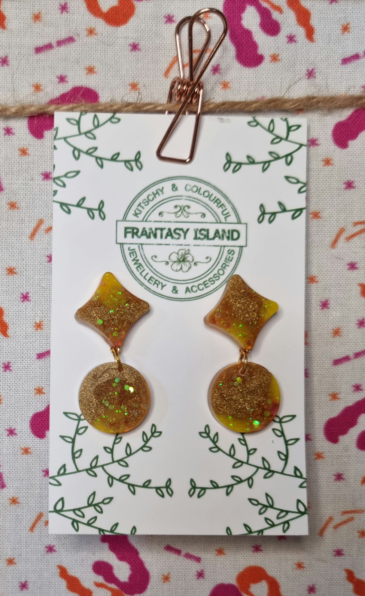 Yellow & Gold Glitter Mini Drops