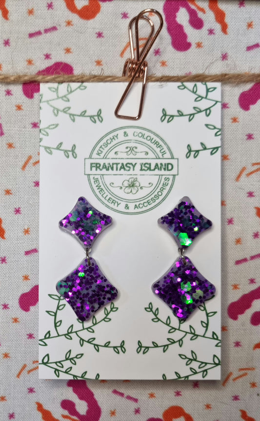 Purple & Green Glitter Mini Drops