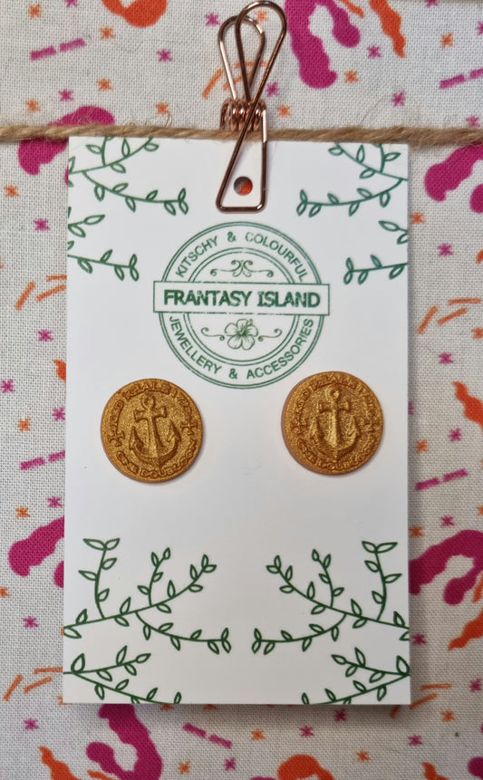 Gold Dubloon Studs