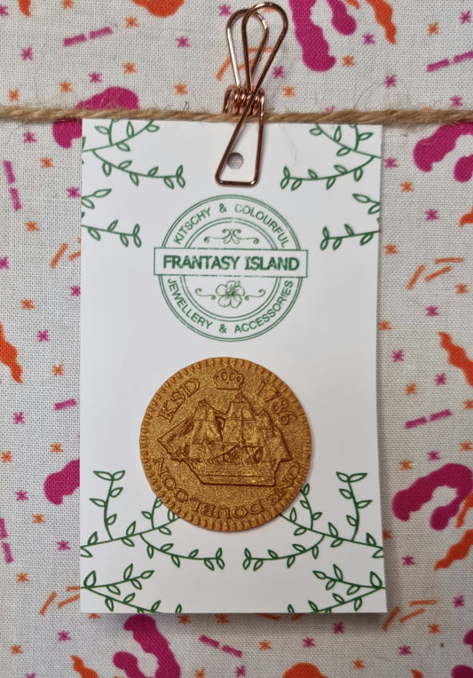 Gold Dubloon Pin