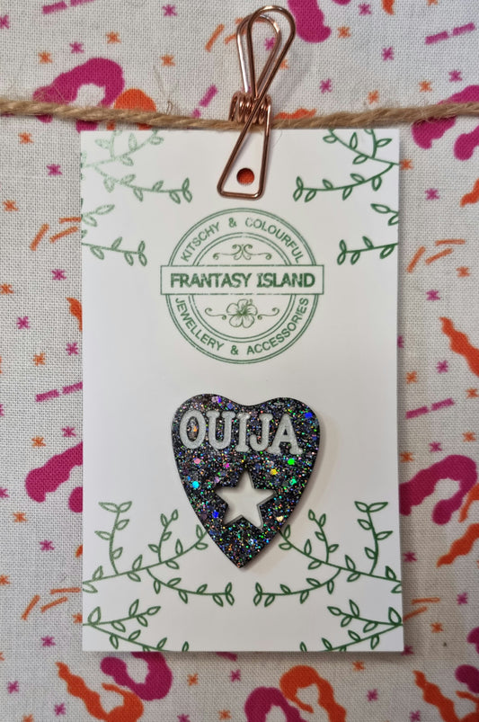 Gunmetal & Silver Planchette Pin