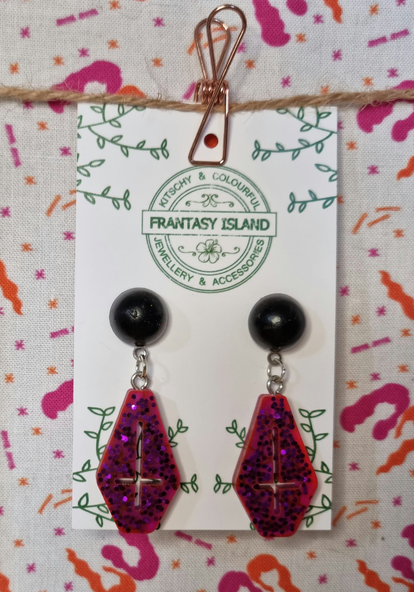 Pink, Purple & Black Coffin Drops