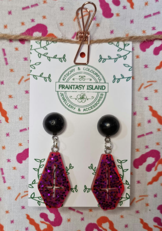 Pink, Purple & Black Coffin Drops