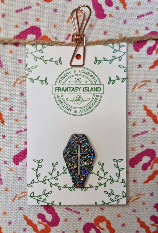 Gunmetal Coffin Pin