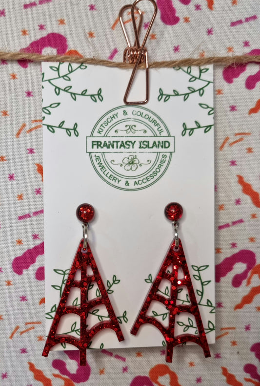 Red Glitter Spiderwebs