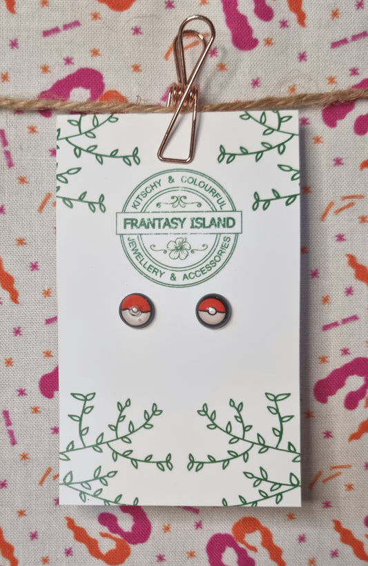 Black Pokeball Studs