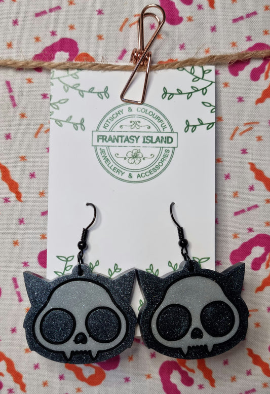 Cat Skull Earrings