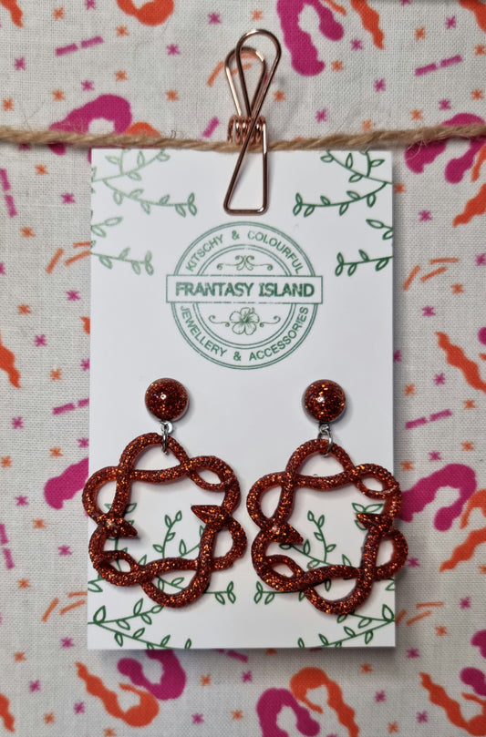 Copper Glitter Snake Hoops