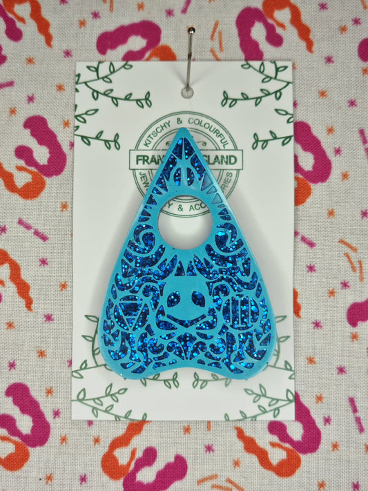Blue Planchette Brooch