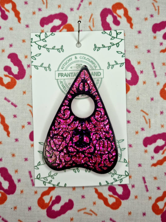 Black & Pink Planchette Brooch