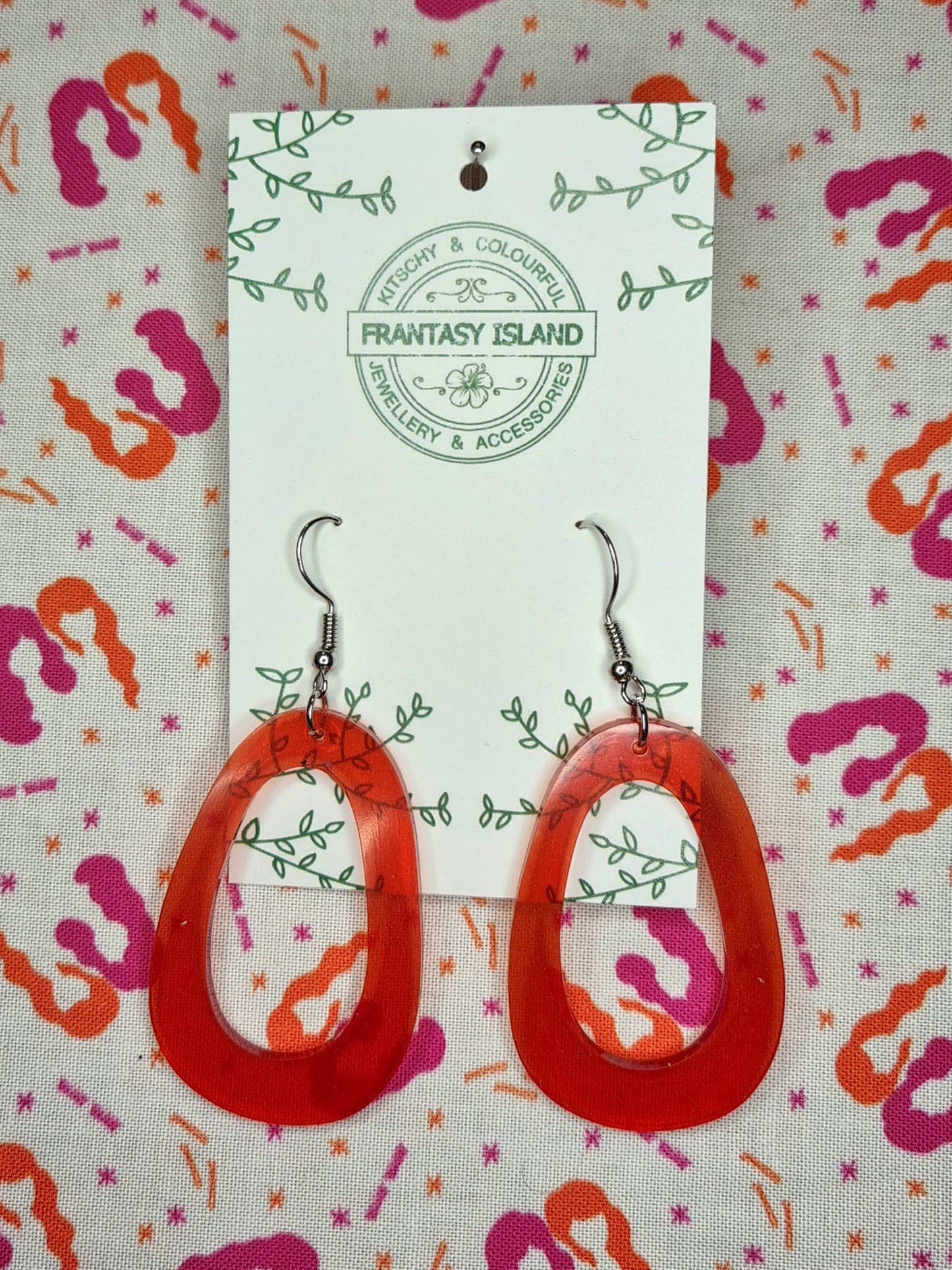 Translucent Vermillion Teardrops