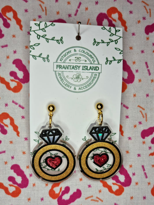 Diamond Ring Earrings