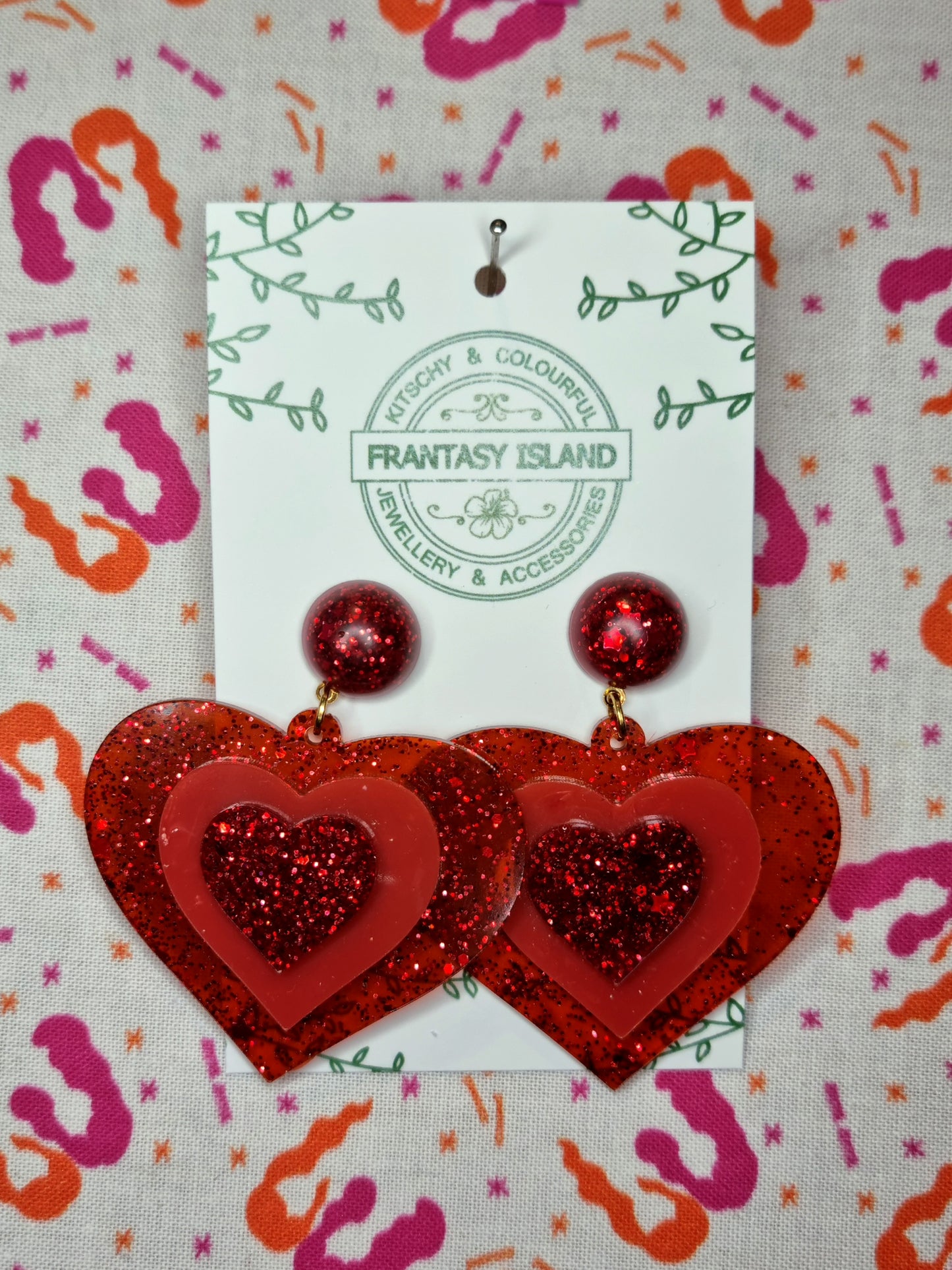 Red Stacked Hearts