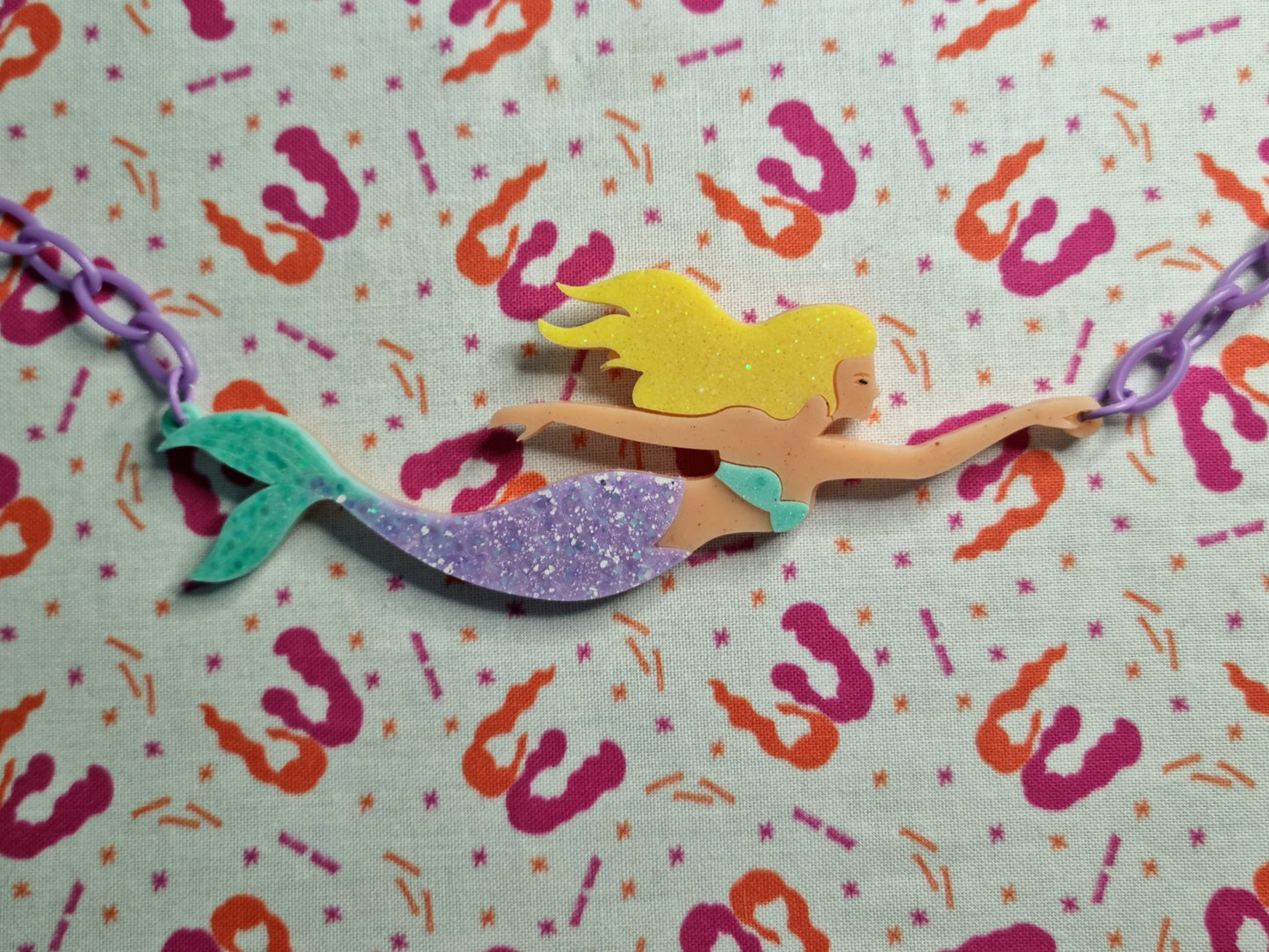Swimming Mermaid Necklace
