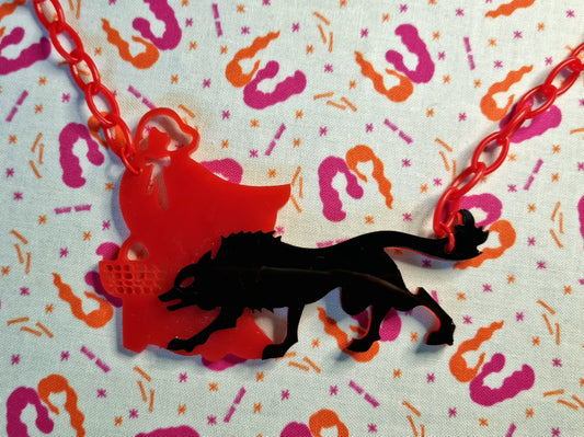 Big Bad Wolf Silhouette Necklace