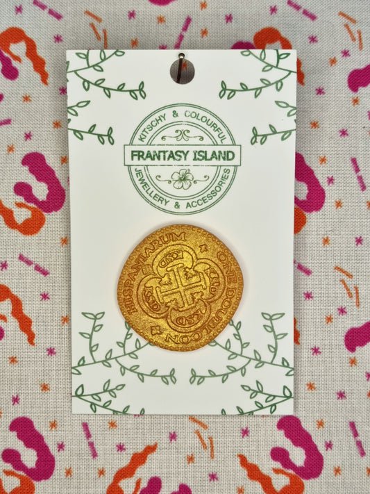 Gold Dubloon Pin