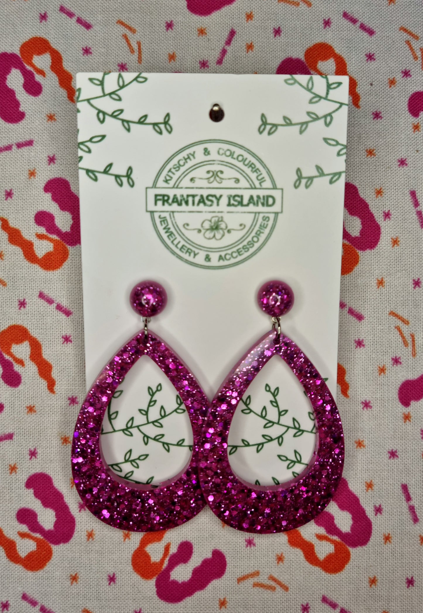 Soft Purple Glitter Teardrops