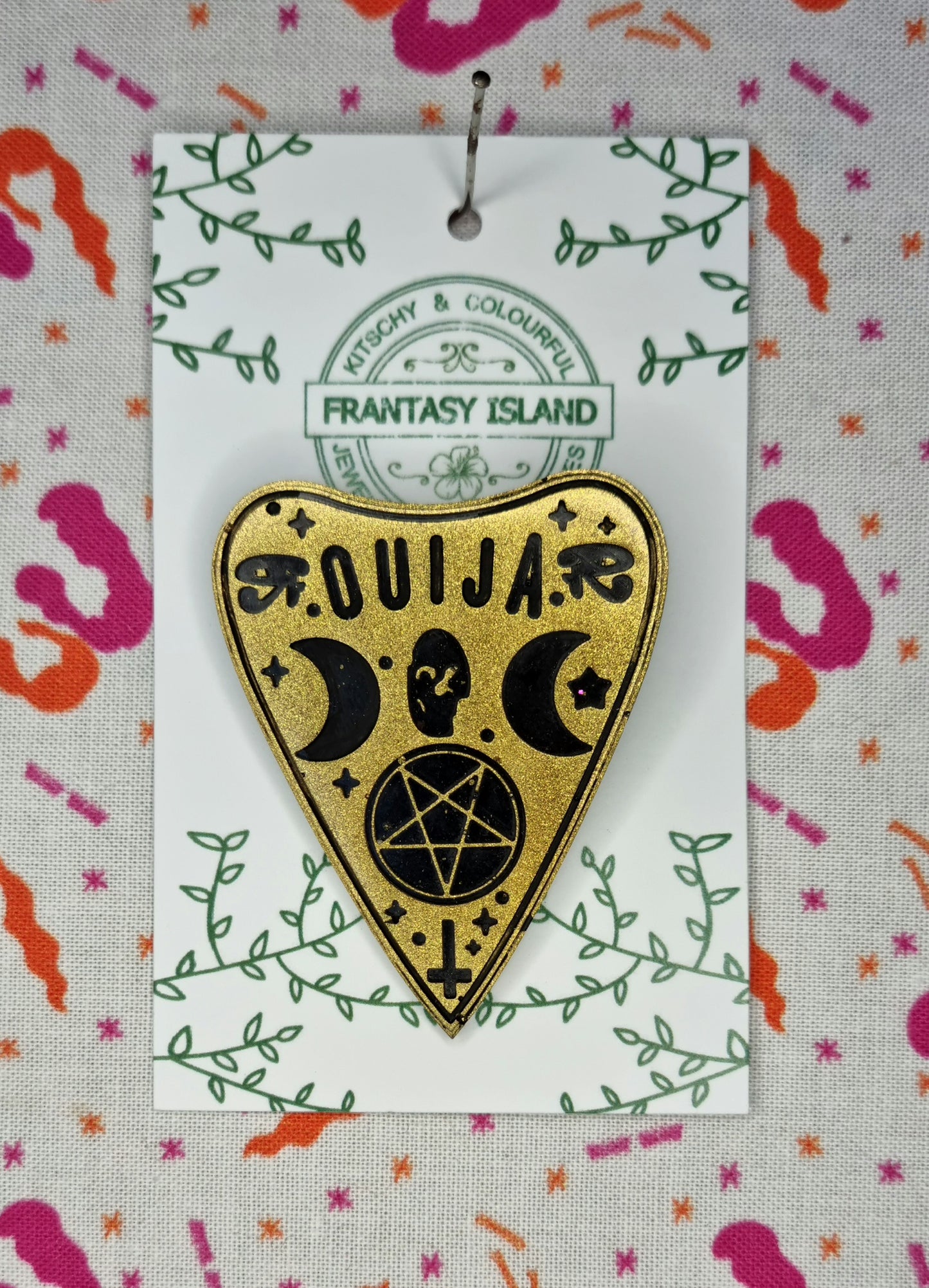Black & Gold Planchette Brooch