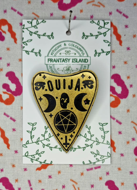Black & Gold Planchette Brooch