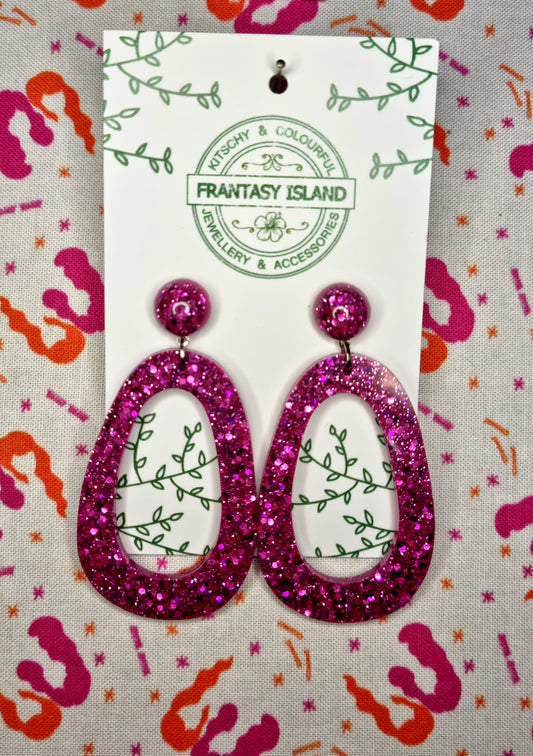 Soft Purple Glitter Teardrops