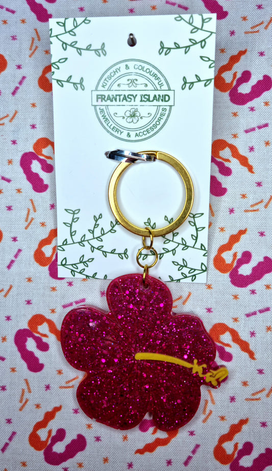 Hibiscus Keychain