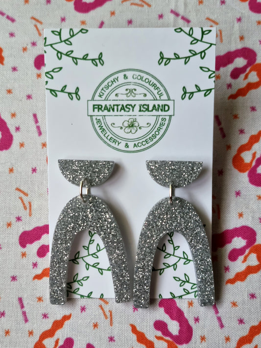 Silver Glitter Arch Drops