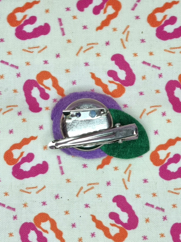 Purple Felt Rose Pin / Hairclip