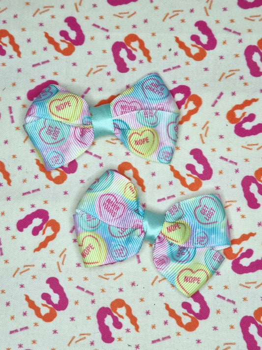 Candy Anti-Heart Grosgrain Bows