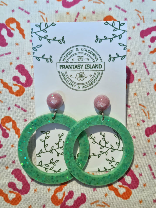 Mint & Lilac Glitter Hoops