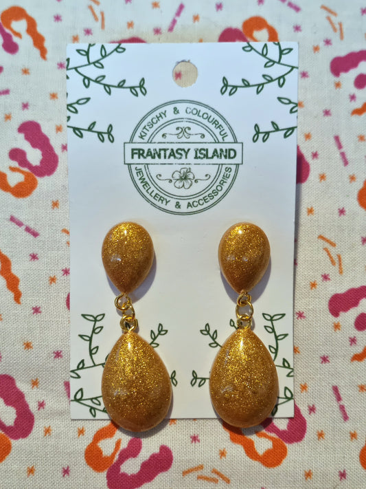 Warm Gold Metallic Teardrops