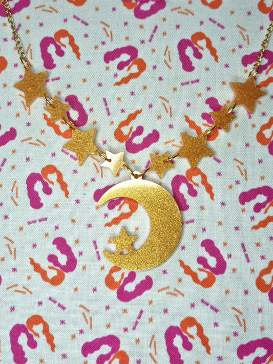 Warm Gold Night Sky Necklace