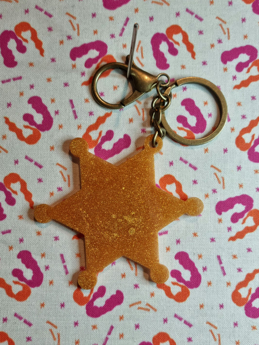 Antique Gold Sheriff Keychain