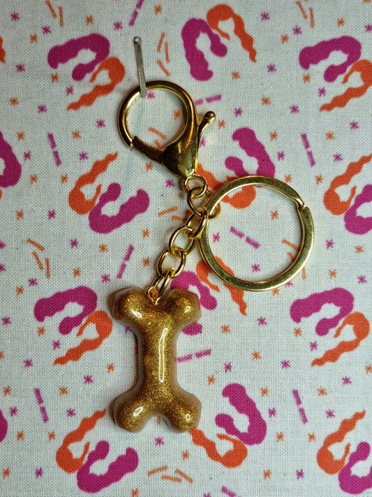 Warm Gold Bone Keychain
