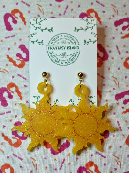 Large Corona Sun Earrings