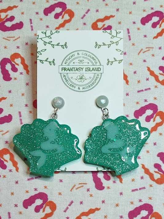 Turquoise Mermaid Silhouette Earrings