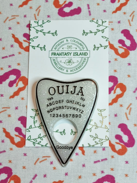 White & Black Planchette Brooch