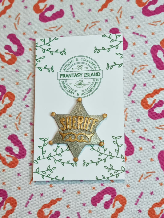 Grey & Gold Sheriff Pin