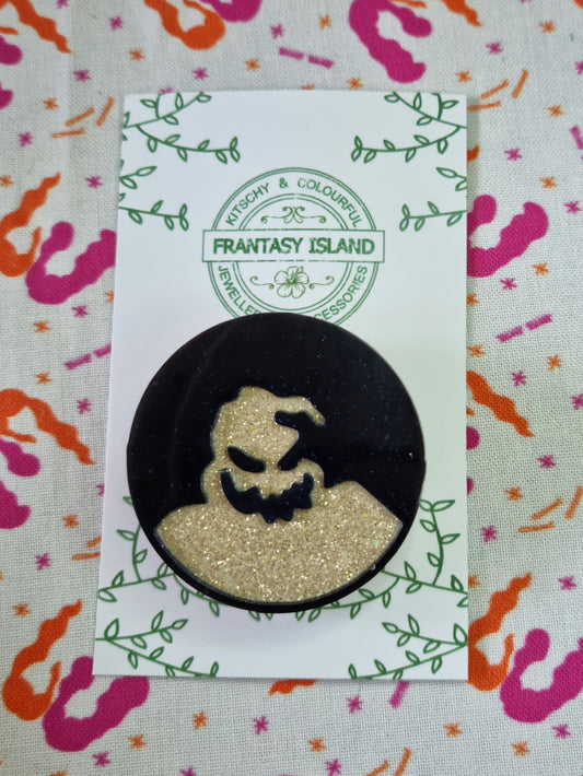 Oogie Boogie Silhouette Brooch - Black & Gold