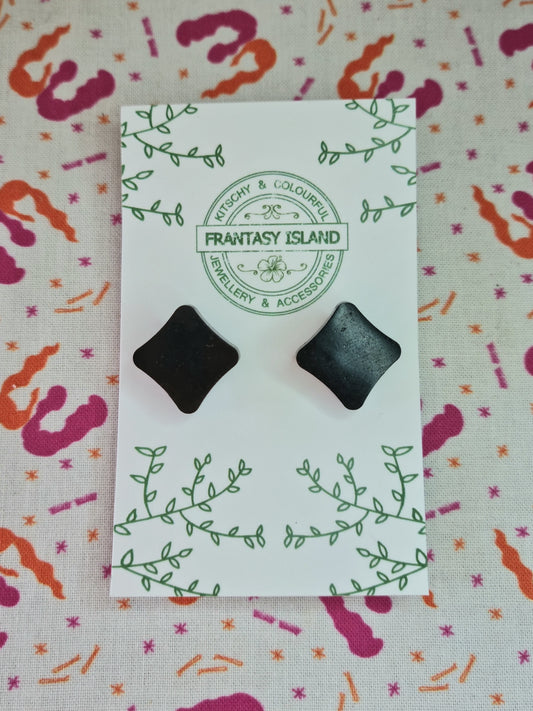 Black Square Studs