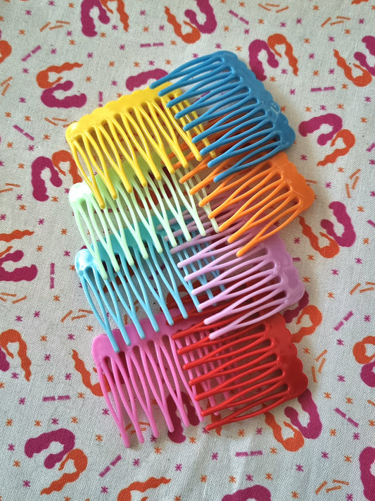 Candy Coloured Mini Side Combs - 2 Pack