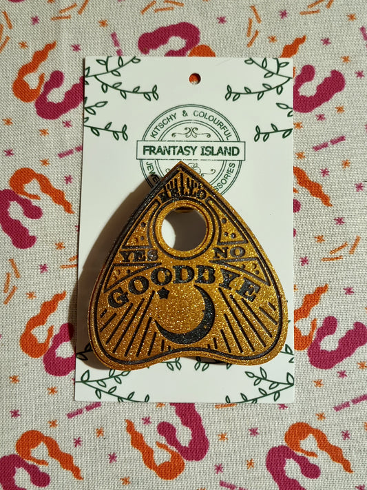 Grey & Gold Planchette Brooch
