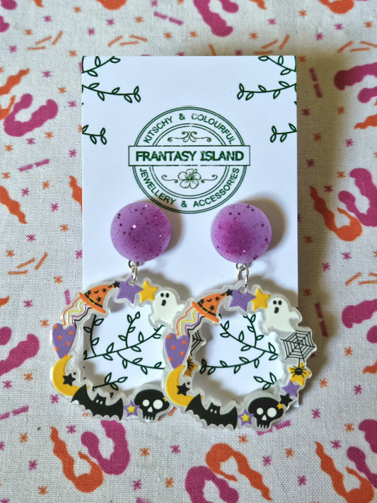 Cutesy Halloween Hoops - Purple