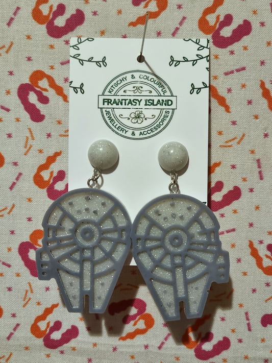 Fastest Hunk of Junk in the Galaxy Earrings - Glitter