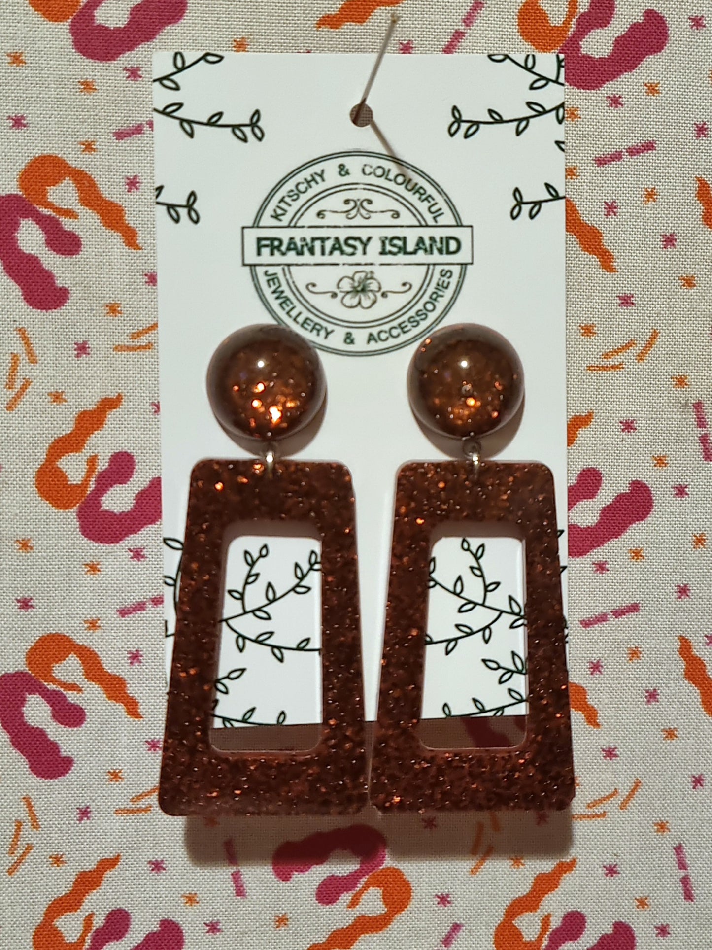Chocolate Brown Glitter Rectangles
