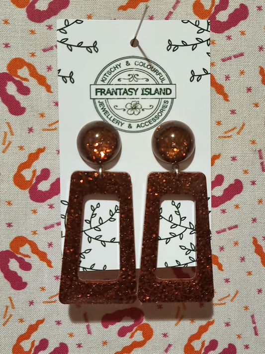 Chocolate Brown Glitter Rectangles