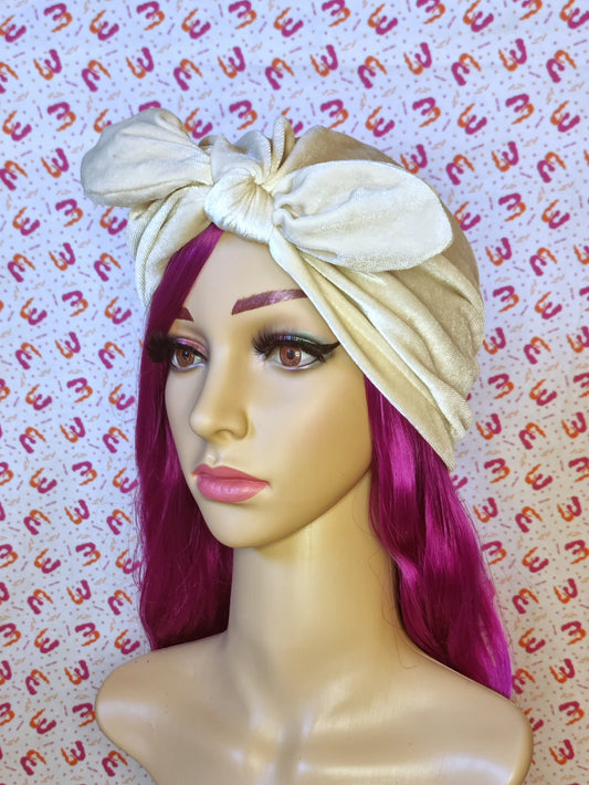 Tie Front Velvet Turbans