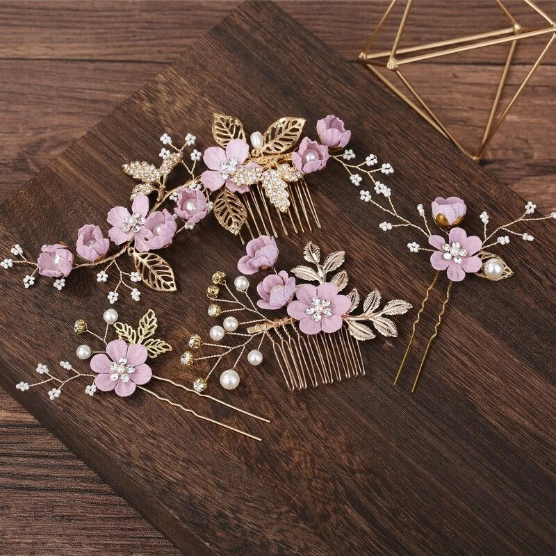 Delicate Flower Hair Combs