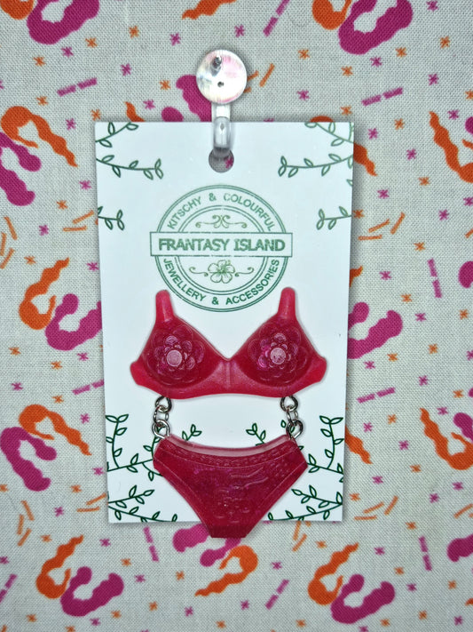 Racy Red Lingerie Pin