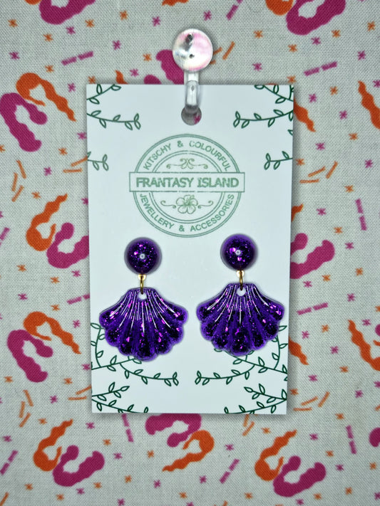 Electric Purple Baroque Shell Drops
