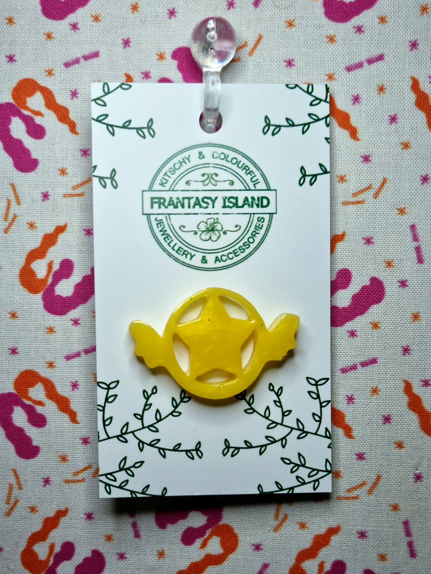 Sakura Star Wand Symbol Pin - Yellow